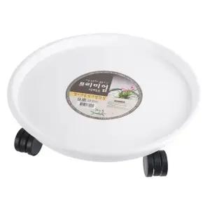 센스 이동식 바퀴 원형 화분 물 받침 - 화이트 9호 바퀴 원형 원형받침 이동식받침