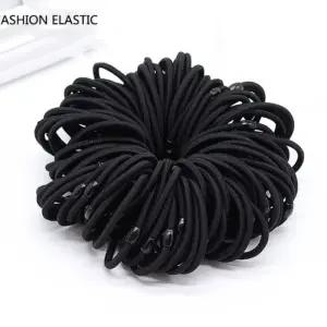 대용량 검정 머리끈 헤어 고무줄 100개 두꺼운머리끈 짱짱한머리끈