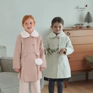 [대구백화점] [페리미츠]겨울 여아 털방울 더블 코트(P2545C074)