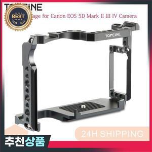 Topcine 카메라 케이지 캐논 호환 EOS 5D Mark II III IV 6D MarkII 7D MarkI 리그 듀얼 콜드 슈즈 장착 여