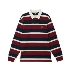 스트라이프 폴로 긴팔 티셔츠 3538 버건디