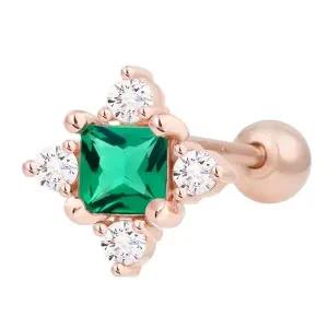 [라울스톤][라울스톤] 14K 로즈골드 초록 컬러 큐빅 별 금침 데일리 피어싱_10