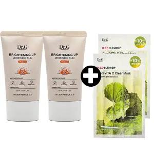 닥터지 브라이트닝 업 모이스처 선크림 50ml(SPF50+) 2개 + 비타씨 흔적 마스크팩 2매