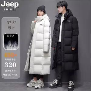 JEEP SPIRIT 남여공용 두꺼운 롱패딩 오버핏 다운 코튼 재킷 겨울 아우터