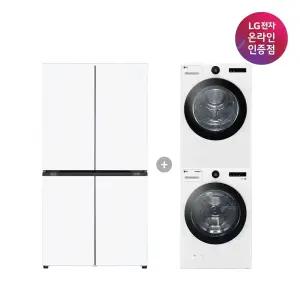 LG 디오스 오브제컬렉션 매직스페이스 냉장고 + LG 트롬 세탁기건조기 세트 (T875MHH111 + FX23WA-20WQ)
