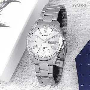 카시오 MTP-1384D-7A 클래식 데이데이트 로마문자 정장 남자 메탈 시계 c
