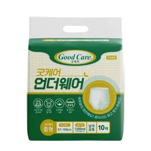 굿케어 언더웨어 팬티기저귀 중형 10매x8팩 (80매) 입는 요실금 팬티기저귀