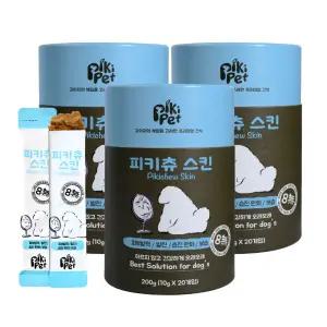 피키펫 강아지 피부 영양제 발사탕 피부병 영양제 습진 발진 비듬 20포 3박스