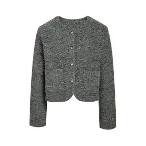 [롯데백화점]제이제이지고트 [정상가189,000원] 클래식 트위드 아웃포켓 부클 재킷 GRAN0JK101