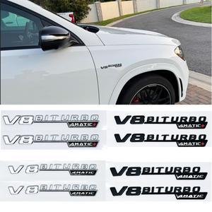 메르세데스 호환 C63S W205 W213 S63 W222 X253 W167 AMG 액세서리용 자동차  사이드 엠블럼 V8 비터보 4ma