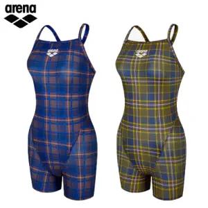 아레나 여성수영복 컨트리체크 반신 2부 싱글플라이백 A5FL1LH05