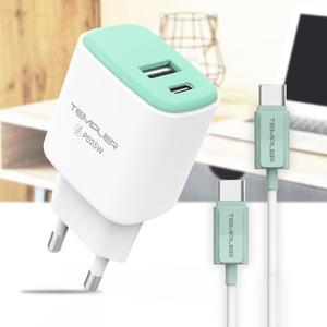 USB Ctype 2포트 PD 초고속충전기 본체 씨투씨케이블