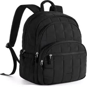 백스마트 대학용 노트북 백팩 여성용 여행용 퀼트 캐주얼 데이팩 15.6인치 노트북용 방수 책가방 블랙