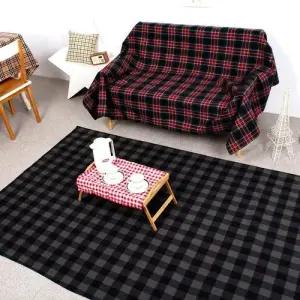 북유럽 체크 카페트 러그 방수코팅 매트 대 / 특대 W9B41CB