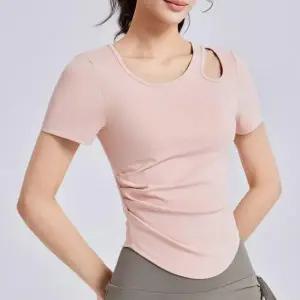 요가복 반팔 여성 스판 무지 기본티 어깨펀칭 (WFKAZ8Q)