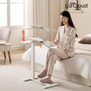 [라클라우드] 유압식 플랙시 이동 사이드 높이조절 테이블 베드테이블 강연대