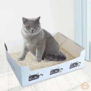 일회용 고양이화장실  접이식 간이 임시 배변판 종이 박스 휴대