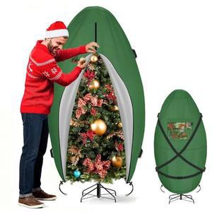 7.5피트 높이의 SIRUITON 업라이트 크리스마스 트리 보관 가방, 헤비 듀티 210D 옥스포드 패브릭 수직 방수 및 찢어짐 방지 커버, 자외선 차단 기능 포함
