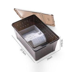 반수생 거북이 어항 플라스틱 초대형 25L 양서류 조경 대형 안깨지는 꾸미기 물멍 물고기