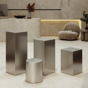 스텐 전시대 대리석 스탠드 선반 래쉬 촬영 옷가게 받침대 35x35x90cm