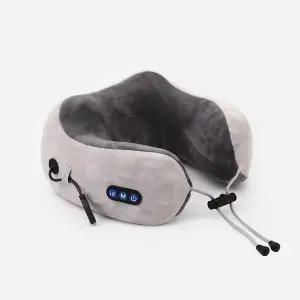 단순생활 휴대용 온열 목마사지기 메모리폼 넥쿠션 USB 충전 목베개