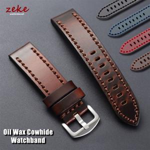[호환품]수제 스티칭 소가죽 시계줄 스트랩 빈티지 왁스 처리된 최고급 스트랩 18mm 20mm 남성용 손목시계