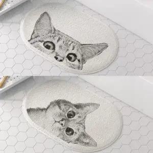 쫑긋고양이발매트 러그 욕실 발판 인테리어 거실 현관