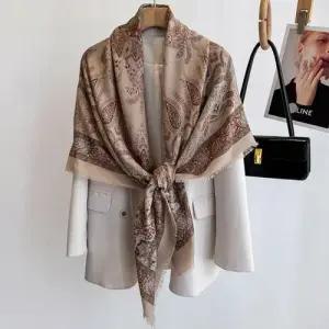 여성 2컬러 플라워트리 린넨 사각 숄 스카프 머플러 WFJY0TS