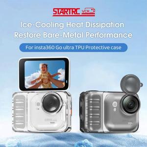 STARTRC 카메라 보호 케이스 인스타360 고 울트라 TPU 투명 커버 긁힘 방지 낙하 렌즈 캡 포함
