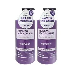 쿤달 허니 앤 마카다미아 네이처 트리트먼트 대용량 화이트머스크 718ml 2개