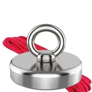 호환  초강력 자석 세트 네오디뮴 자석 후크 키트 카운터싱크 홀 아이볼트 후크 탐색기 인양 낚시