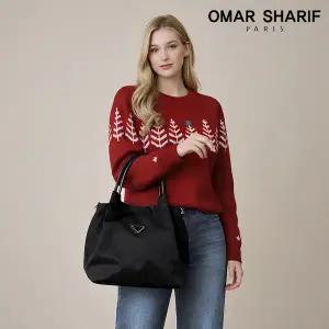 [오마샤리프] 소가죽 트림 여성 숄더백 겸 크로스백 OS145