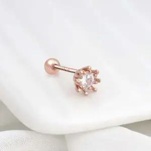 14K 골드필드 핀 화이트 큐빅 포인트 피어싱 귀걸이피어싱