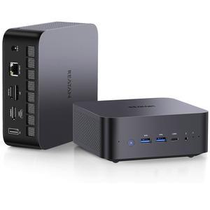 Reatan AI Oculink 미니 베어본 PC AMD Ryzen 7 255 (8C / 16T 업그레이드 8745HS) Radeon 780M SSD 없음, RAM 없음, OS 8K 쿼드스크린 디스플레이 데스크탑 게이밍 미니 컴퓨터 WiFi 7 BT:5.4 내장 스피커