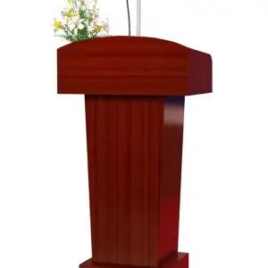 강의대 연단 교단 조절 높이 강연 오크색상 이동식 스탠딩책상 행사 로고주