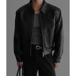 [정품] 바우로 프로덕트 크롭 레더 패널 자켓 1016688