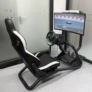 레이싱휠 거치대 시뮬레이터 게이밍 블랙화이트 브라켓 스티어링 핸들 장