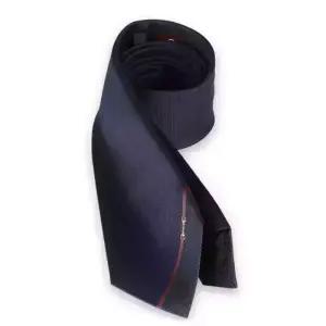 디몬트 구찌 남성 사선 홀스빗 로고 실크 넥타이(미드나잇블루) 853374 4E009 4000