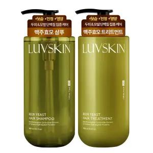 루브스킨 맥주효모 샴푸,트리트먼트 1000ml+1000ml (화이트머스크,퓨어코튼,베이비파우더)