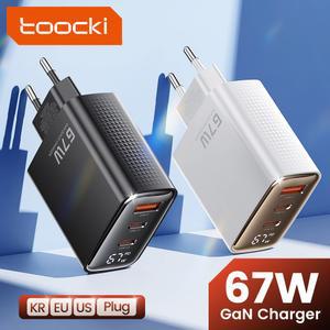 Xiaomi iPhone 15 시리즈 Oneplus 핸드폰 용 Toocki 67w 고속 충전기 USB 듀얼 타입 C PD Qucik 충전 디지털 디스플레이 어댑터