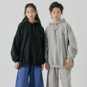 아동 주니어 남아 여아 초등 중등 루즈핏 티셔츠 라벨 후드 티