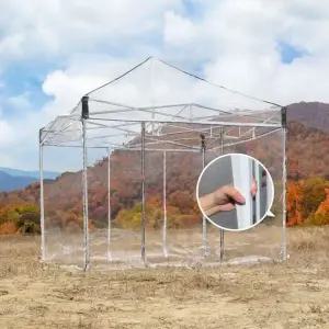 팔각형 캠핑 캐노피 투명 지붕 벽면 천막 세트 차박 포장마차 비멍 텐트 (WFKMW32)