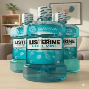 리스테린 가글 구강청결제 입냄새제거 쿨민트 1L, 3개