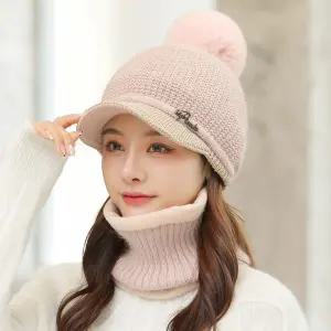방울모자 워머세트 여자 니트 니트캡 여성 핑크 겨울골프모자