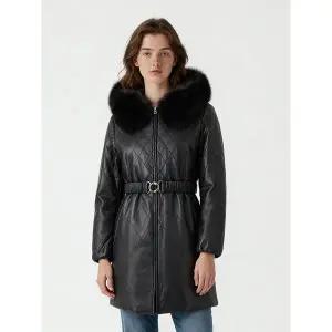 [벨 마르슈] 폭스트리밍 양가죽 구스다운퀼팅 코트