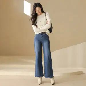 [스타일온미] 헤이듀 쫀득 탄탄 베이직 와이드 데님 팬츠