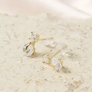 귀걸이 다이아 클래식 큐빅 은침 실버925-WFIFQSK