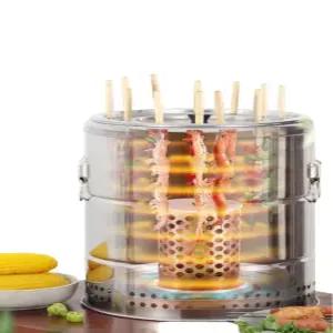 항아리 캠핑용 훈연기 화로대 그릴 스테인리스 훈제기 꼬치 바베큐