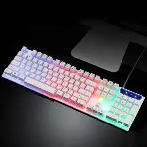 LED 게이밍 기계식 LED키보드 게이밍키보드 유선 키보드 갈축 화이트 H921