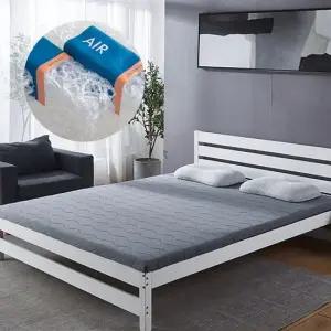 에어코일 매트리스 S 싱글 허리 토퍼 꿀잠 수면 침대 접이식 매트 에어 코일 90x200x7cm S064